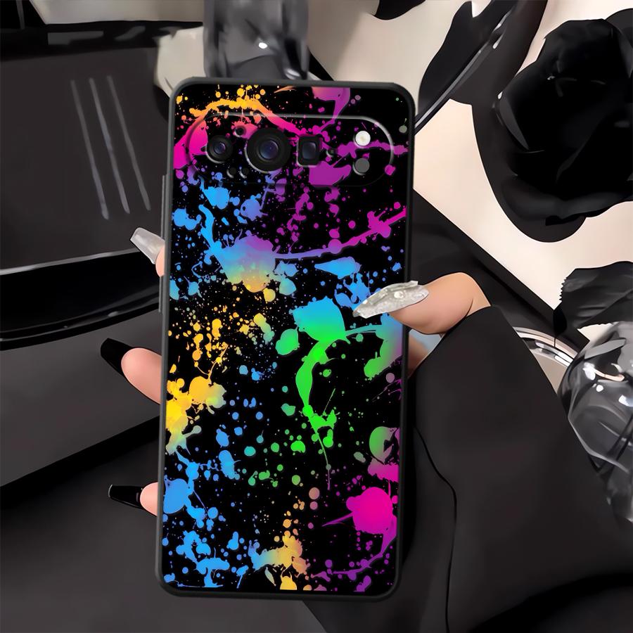 レインボーペイントスプラッターファンダ電話カバーケース Go - Phone Cases Google Pixel 9A のレビューと価格