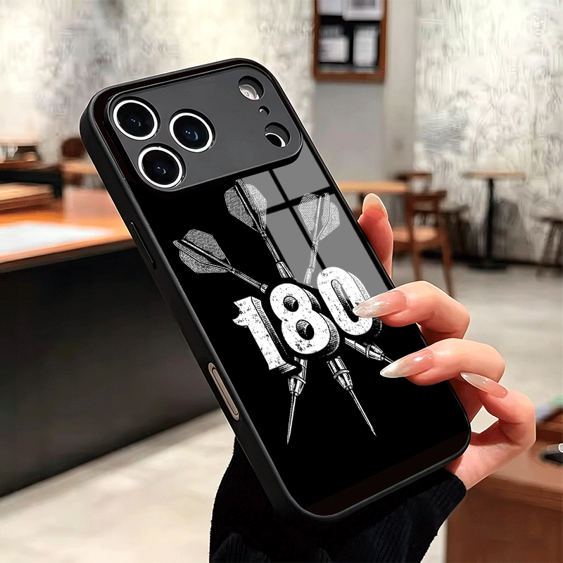 ダーツ柄の美しいワイヤーターゲット強化ガラス製iPhoneケ - Phone Cases Target のレビューと価格