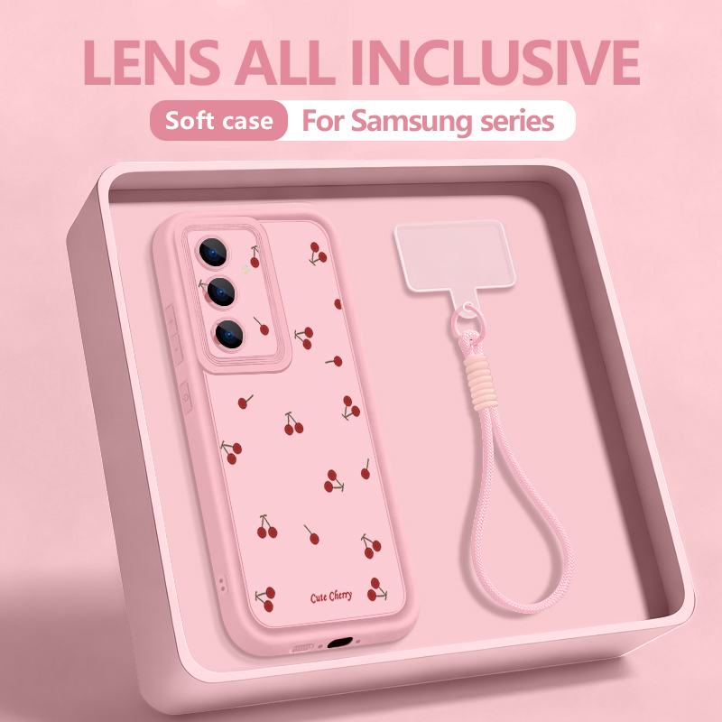 小さなチェリーパターンのランヤード付きスマホケース Sams - Phone Cases With Loop のレビューと価格