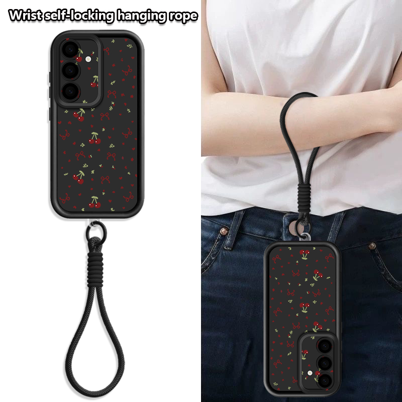 小さなチェリーパターンのランヤード付きスマホケース Sams - Phone Cases With Loop のレビューと価格