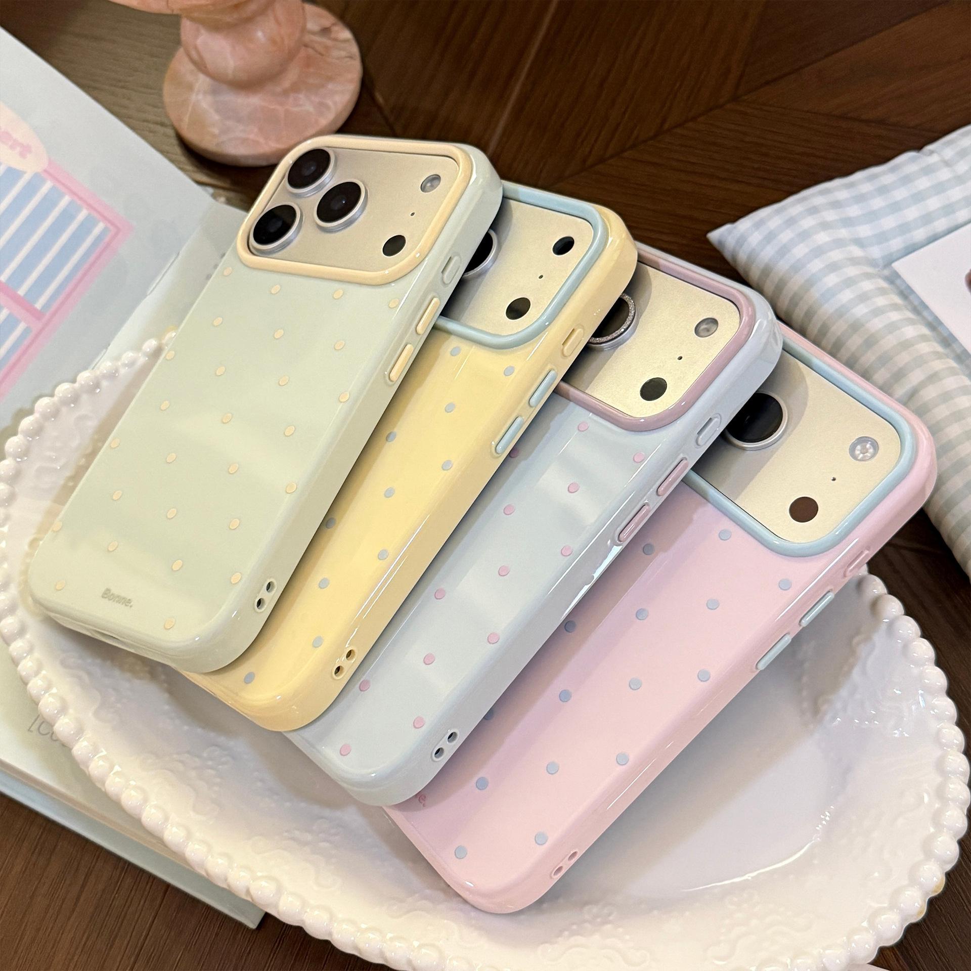 INS 韓国風ポルカドットキャンディーカラーソフトTPUスマ - Phone Cases Polka Dot のレビューと価格