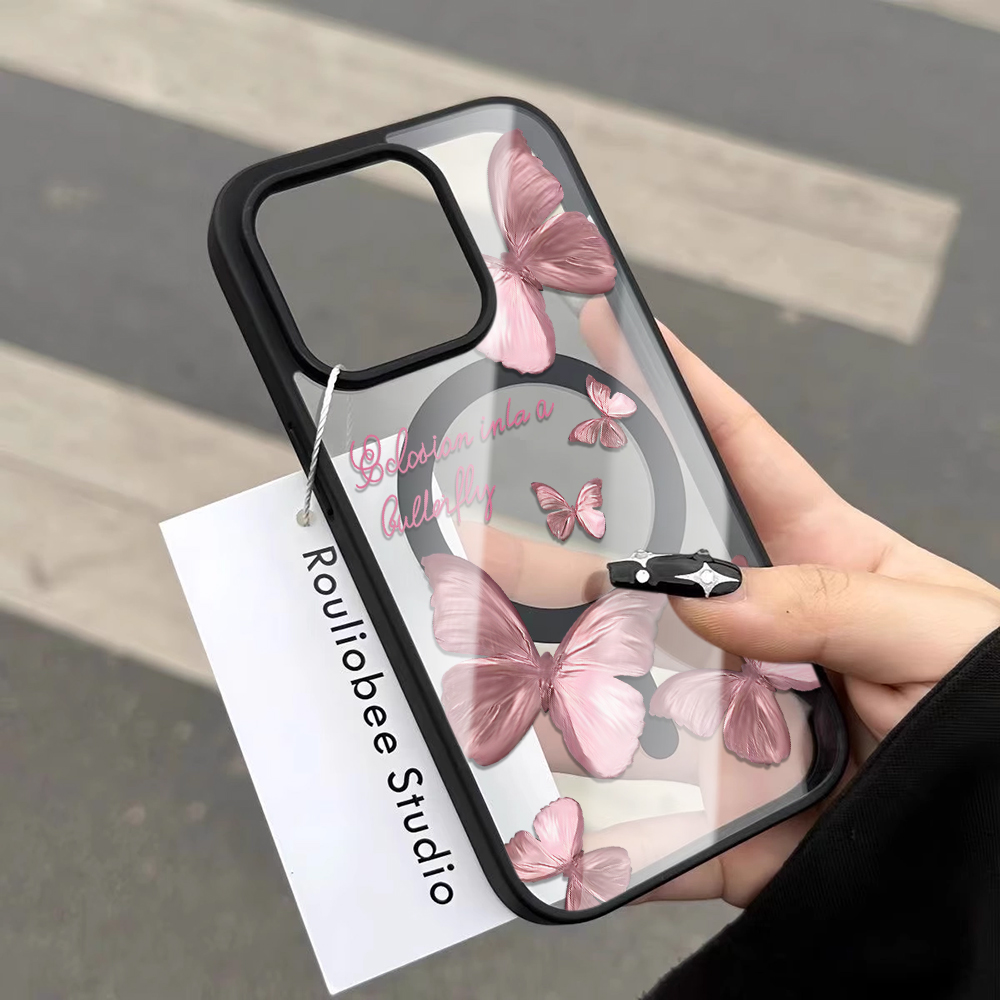 複数の粉蝶柄スマホケース iPhone 16 15 14 P - Phone Cases Magsafe のレビューと価格