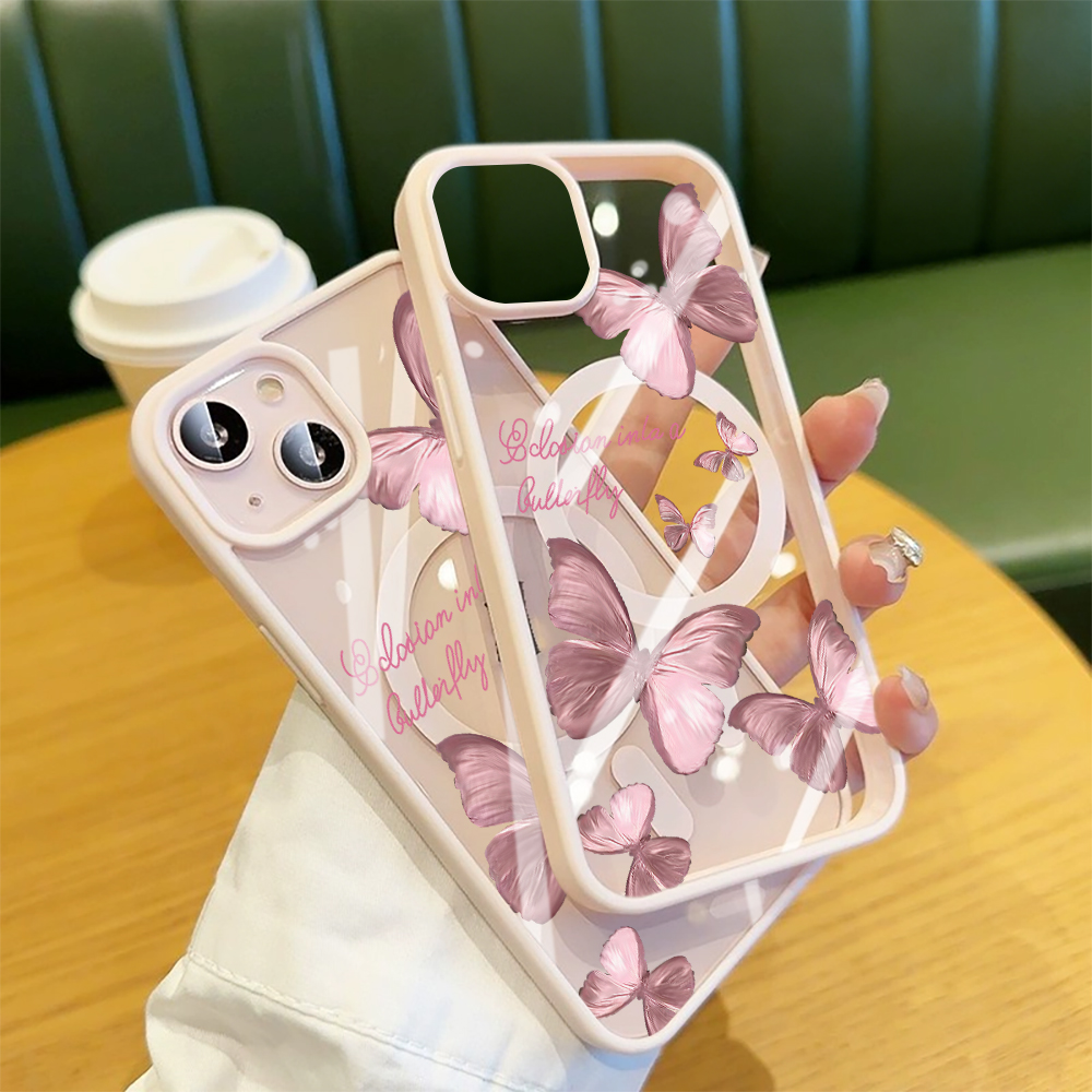 複数の粉蝶柄スマホケース iPhone 16 15 14 P - Phone Cases Magsafe のレビューと価格
