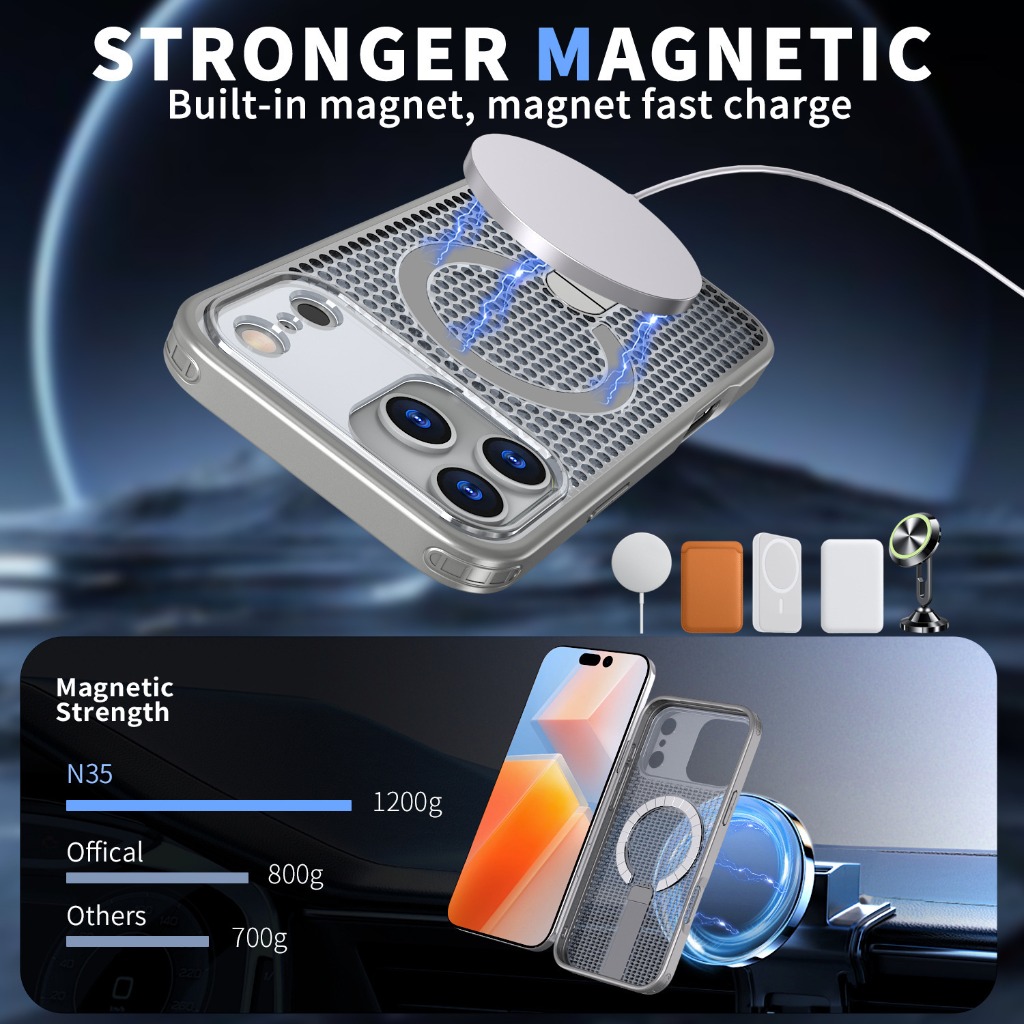MagSafe対応 磁気放熱キックスタンド付きスマホケース  - Heat Dissipation Case のレビューと価格