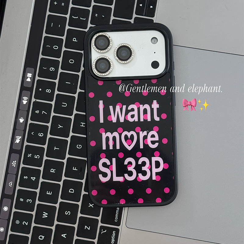 韓国風水玉模様ピンク文字入りiPhoneケース iPhone - Phone Cases Polka Dot のレビューと価格
