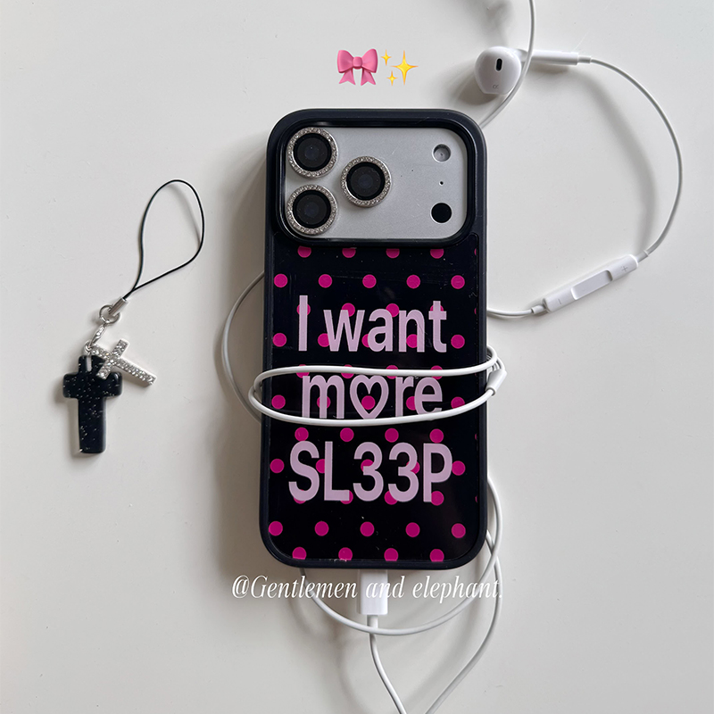 韓国風水玉模様ピンク文字入りiPhoneケース iPhone - Phone Cases Polka Dot のレビューと価格