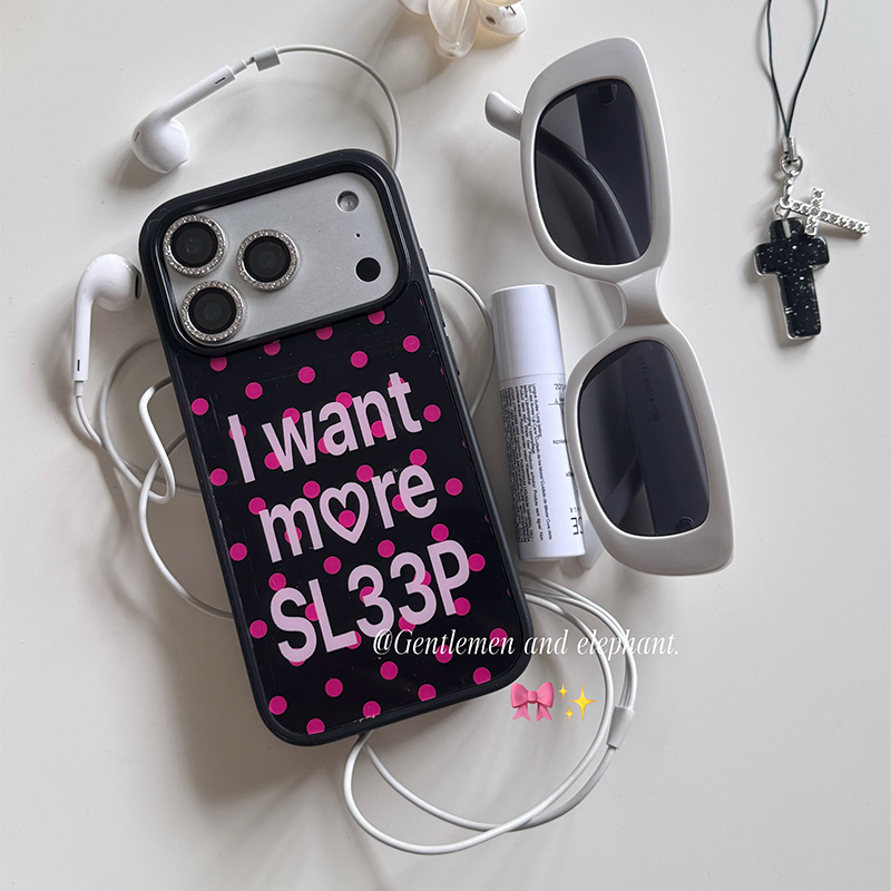 韓国風水玉模様ピンク文字入りiPhoneケース iPhone - Phone Cases Polka Dot のレビューと価格