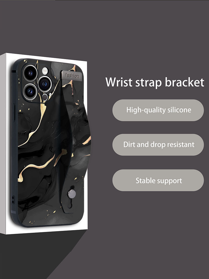高級液体シリコン大理石柄リストストラップ付きスマホケース S - Phone Cases With Loop のレビューと価格